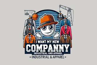design industrial and apparel creative mascot logo with creative concepts
