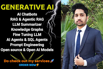 offer fullstack expertise in generative ai llm rag,agents,ai chatbots,finetuning