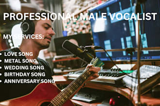 sing amazing love song, anniversary song, birthday song as a male vocalist