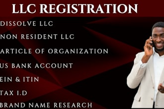 do US llc registration for non resident ein itin  tax id us bank account