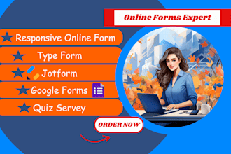 design responsive form, typeform, google forms etc