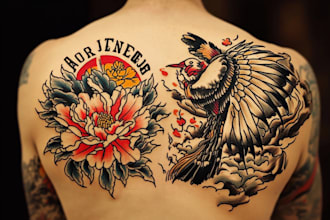create original custom japanese tattoo design for you
