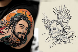 make a minimalist lineart tattoo design or illustration