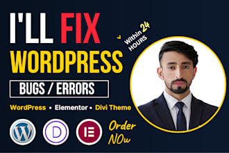 fix wordpress errors, elementor and divi bugs fast