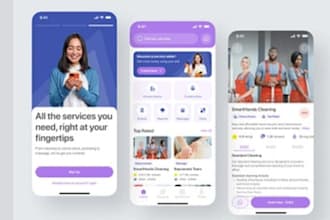 build on demand handyman app,home services,home repair app UI UX for android IOS