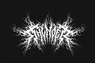 draw a detailed, brutal metal band logo