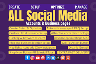 perfect social media accounts create, setup, and optimize