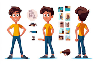 create a vector cartoon character ready for animation