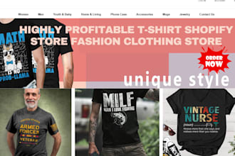 design tshirt fashion store print on demand shopify store clothing website store