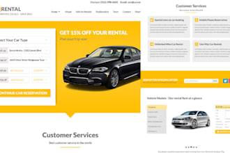 design car rental website car dealership car booking taxi booking car detailing