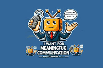 design meaningful communication mascot logo with unlimited review