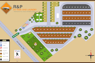 design rv park, campground map, festival maps, vector maps