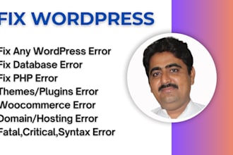 fix wordpress error or issues and customize wordpress themes