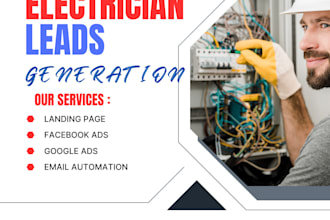 do electrician leads landing page email facebook google ads