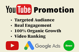 do youtube video promotion by using most organic method google ads