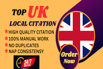 do best 350 UK local citations and directory submission
