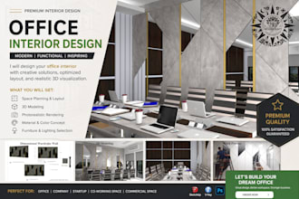 design modern small space interior with 3d rendering