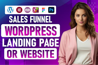 build responsive wordpress landing page,elementor website design