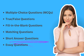 write quizzes, mcqs and assessments