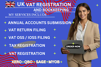 provide UK bookkeeping, vat returns, and accounting services