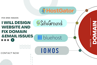 design website fix email domain issues on bluehost siteground hostgator ionos