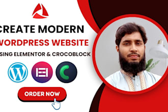 create modern wordpress website using elementor and crocoblock
