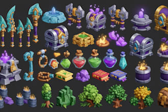 draw amazing 2d assets 3d game art model props and objects