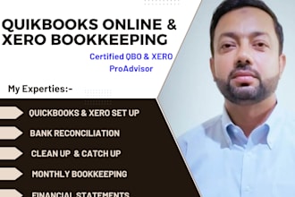be your expert bookkeeper in quickbooks online, xero and excel