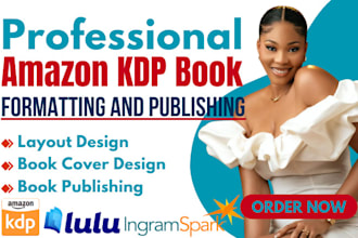 do amazon KDP formatting, kindle book cover and layout design ebook publishing