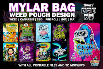 design unique mylar bags, weed pouches, and cannabis cbd packaging labels