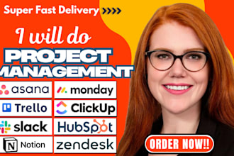 setup project management in monday com, trello, asana, clickup, notion, slack