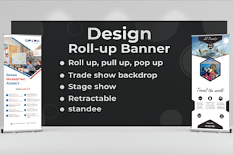 design roll up banner, retractable, pull up standee banner