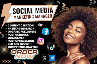 be your social media manager pinterest tik tok ads instagram ads content creator