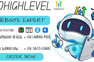 build gohighlevel website gohighlevel chatbot, funnel, ghl landing page, kajabi