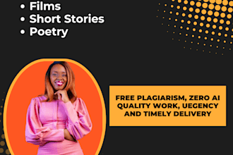 write english literature, films, short stories, and poetry analysis