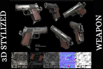 model 3d game character weapon, game asset, game environment game model in unity
