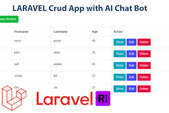 build crud app with laravel for your any work assignments with ai chatbot