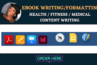write health ebook, medical ebook, fitness, physiotherapy ebook, ghostwriter