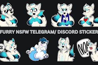draw furry nsfw stickers fursona emoji furry ref sheet discord telegram stickers