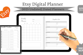 design digital planners, hyperlinked planners for goodnotes, journal designs