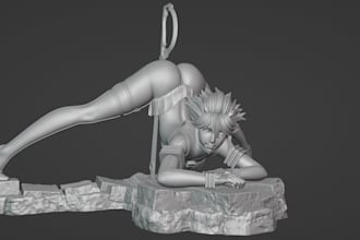 create 3d nsfw character,3d print ready zbrush female statue,sfw model pose,stl