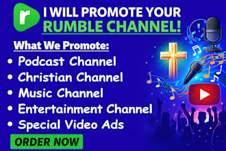 rumble video promotion and rumble channel promotion