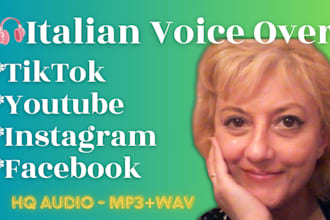 record your italian female voiceover for tiktok instagram facebook