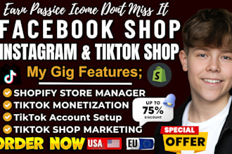 monetize facebook shop, tiktok shop, instagram shop, tiktok shop marketing