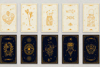 do digital illustration card game design tarot cards board game design