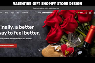 design valentine gift shopify store flower dropshipping store florist website