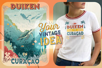 create a custom vintage design for your tshirt or apparel
