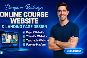 do kajabi, thinkific, teachable, forento online course website and landing page