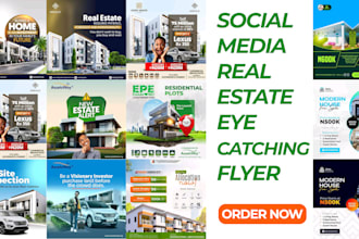 design social media real estate eye catching flyer