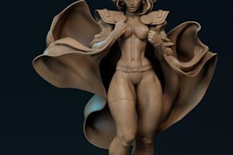 nsfw 3dmodel sculptor,sci fi sfw erotic miniature pose,stl ready 3d print,zbrush